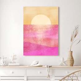 Obraz klasyczny Zachód słońca nad różowym morzem