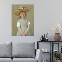 Plakat Dziecko w słomianym kapeluszu Mary Cassatt. Reprodukcja
