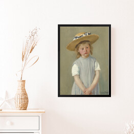 Obraz w ramie Dziecko w słomianym kapeluszu Mary Cassatt. Reprodukcja