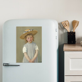 Magnes dekoracyjny Dziecko w słomianym kapeluszu Mary Cassatt. Reprodukcja