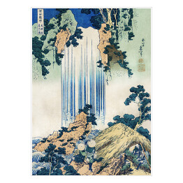 Plakat samoprzylepny Hokusai Katsushika. Wodospad Yoro w prowincji Mino. Reprodukcja