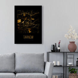 Obraz na płótnie Czarno złota mapa - Tarnów