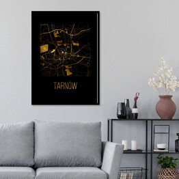 Plakat w ramie Czarno złota mapa - Tarnów