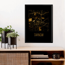 Obraz w ramie Czarno złota mapa - Tarnów