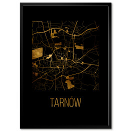Plakat w ramie Czarno złota mapa - Tarnów