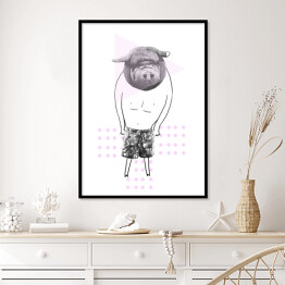 Plakat w ramie Zwierzęta w ludzkiej postaci - świnia