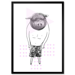 Plakat w ramie Zwierzęta w ludzkiej postaci - świnia