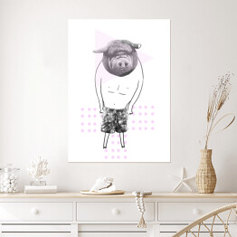 Plakat samoprzylepny Zwierzęta w ludzkiej postaci - świnia