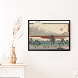 Obraz w ramie Utugawa Hiroshige Pejzaż rzeka u podnóża góry Fuji. Reprodukcja obrazu