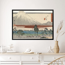 Obraz w ramie Utugawa Hiroshige Pejzaż rzeka u podnóża góry Fuji. Reprodukcja obrazu