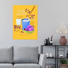 Plakat samoprzylepny Ilustracja - przepis na lody jagodowe