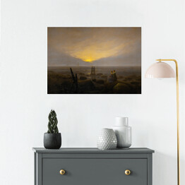 Plakat samoprzylepny Caspar David Friedrich "Moonrise Over the Sea"