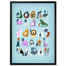 Plakat w ramie Alfabet ze zwierzątkami