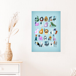 Plakat samoprzylepny Alfabet ze zwierzątkami