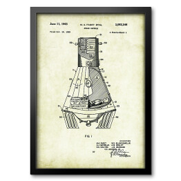 Obraz w ramie M. A. Faget - patenty na rycinach vintage