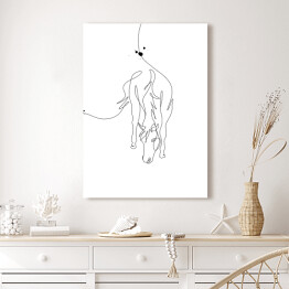 Obraz na płótnie Zarys konia - białe konie