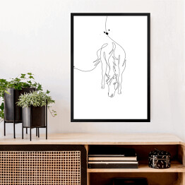 Obraz w ramie Zarys konia - białe konie