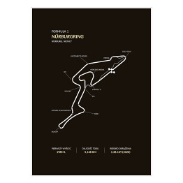 Plakat samoprzylepny Nurburgring - Tory wyścigowe Formuły 1