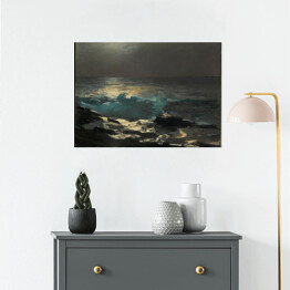 Plakat Winslow Homer Moonlight, Wood Island Light Reprodukcja