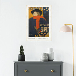Plakat samoprzylepny Henri de Toulouse-Lautrec "Ambasador" - reprodukcja z napisem. Plakat z passe partout