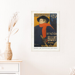 Plakat samoprzylepny Henri de Toulouse-Lautrec "Ambasador" - reprodukcja z napisem. Plakat z passe partout