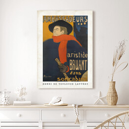 Obraz klasyczny Henri de Toulouse-Lautrec "Ambasador" - reprodukcja z napisem. Plakat z passe partout