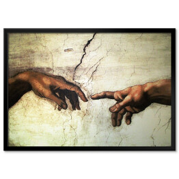 Plakat w ramie Michał Anioł "Hand Vatican Rome Mural"