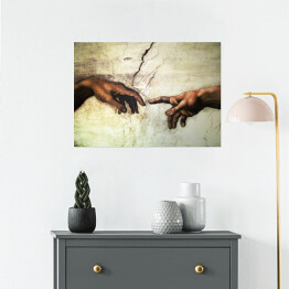 Plakat samoprzylepny Michał Anioł "Hand Vatican Rome Mural"