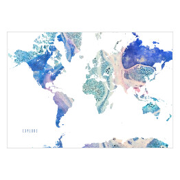Plakat samoprzylepny Mapa z napisem "Explore" - niebieska