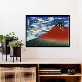 Plakat w ramie Delikatny wiatr, bezchmurny poranek. Hokusai Katsushika. Reprodukcja
