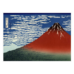 Plakat samoprzylepny Delikatny wiatr, bezchmurny poranek. Hokusai Katsushika. Reprodukcja