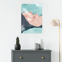 Plakat Pastelowe abstrakcje - wzgórza nad jeziorem