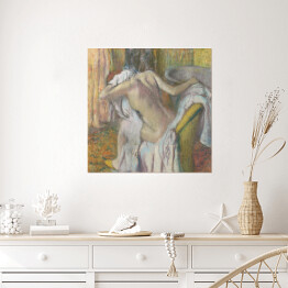 Plakat samoprzylepny Edgar Degas "Kobieta po kąpieli" - reprodukcja