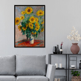 Plakat w ramie Claude Monet "Bukiet słoneczników" - reprodukcja