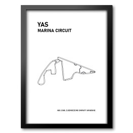 Obraz w ramie Yas Marina Circuit - Tory wyścigowe Formuły 1 - białe tło