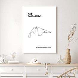 Obraz na płótnie Yas Marina Circuit - Tory wyścigowe Formuły 1 - białe tło