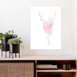 Plakat samoprzylepny Baletnica w minimalistycznym wydaniu
