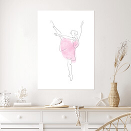 Plakat samoprzylepny Baletnica w minimalistycznym wydaniu