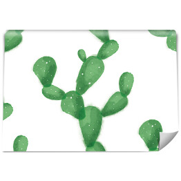 Tapeta winylowa zmywalna w rolce Kaktusy na białym tle