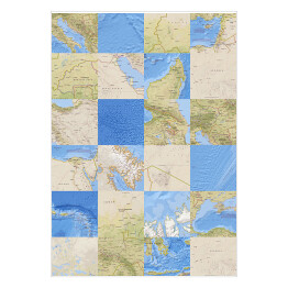 Plakat samoprzylepny Mozaika z map