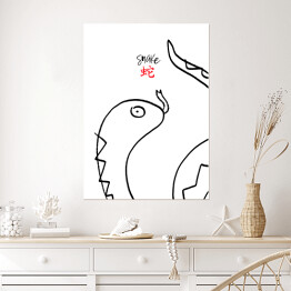Plakat samoprzylepny Chińskie znaki zodiaku - wąż