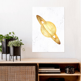 Plakat samoprzylepny Złote planety - Saturn