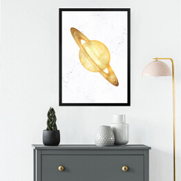 Obraz w ramie Złote planety - Saturn
