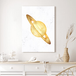 Obraz na płótnie Złote planety - Saturn