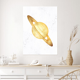 Plakat samoprzylepny Złote planety - Saturn