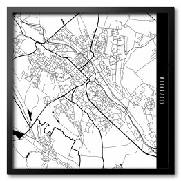 Obraz w ramie Mapy miast świata - Kiszyniów - biała