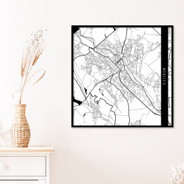 Plakat w ramie Mapy miast świata - Kiszyniów - biała
