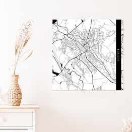 Plakat samoprzylepny Mapy miast świata - Kiszyniów - biała