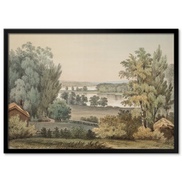 Plakat w ramie Magnus von Wright Krajobraz w pobliżu zalesionego dworu. Reprodukcja obrazu