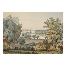 Plakat samoprzylepny Magnus von Wright Krajobraz w pobliżu zalesionego dworu. Reprodukcja obrazu